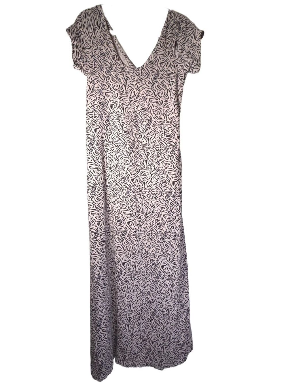 Pact Organic Cotton Zebra Print Cutout Maxi Dress XL